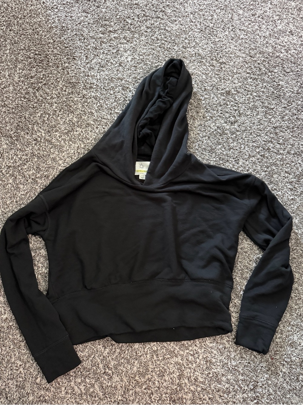Aerie Black Women's Hooded Pullover Sweatshirt